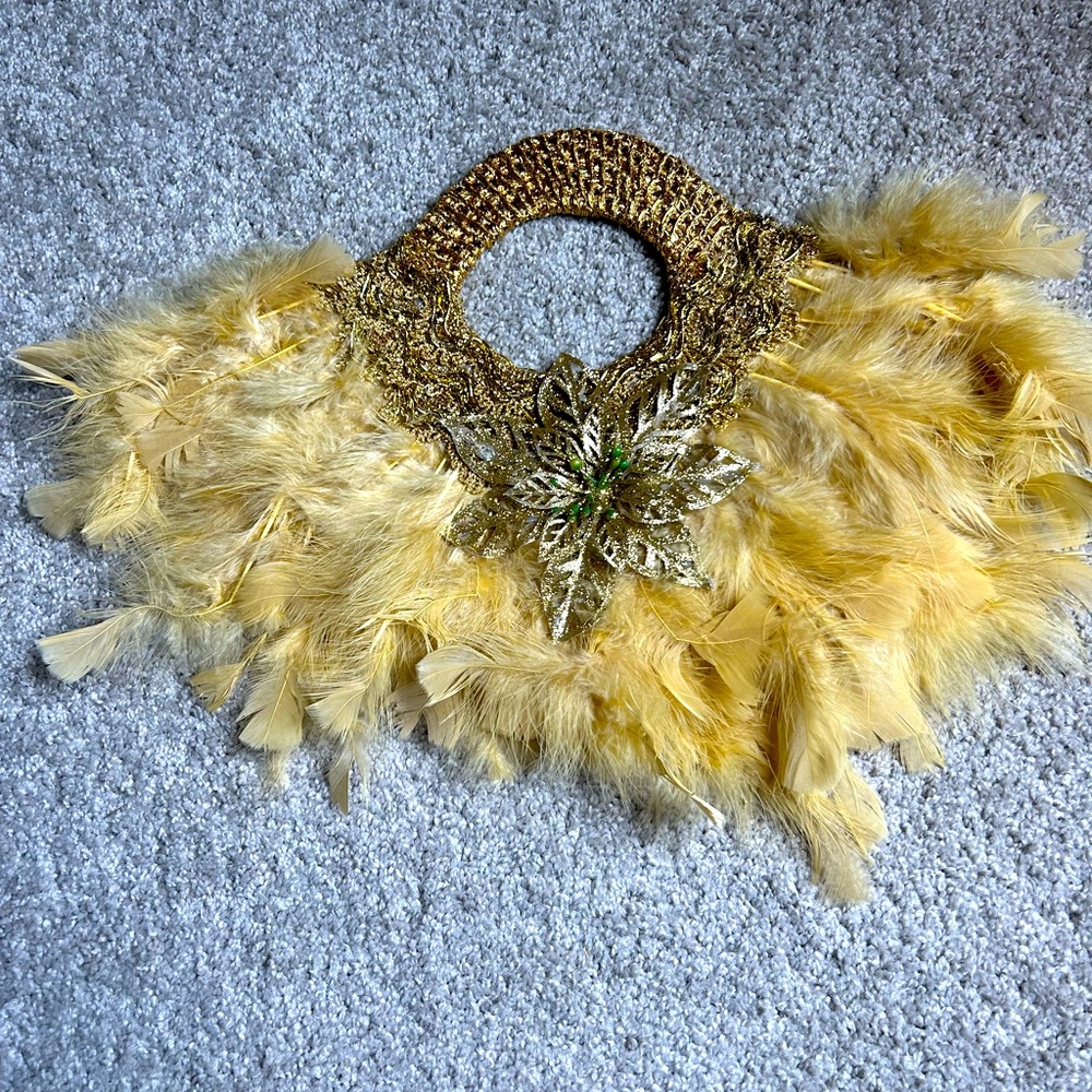 Fancy Hand Fan Jewelled with feathers